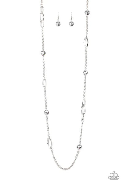 Duchess Dazzle - Silver Paparazzi Necklace (PZ-5712)