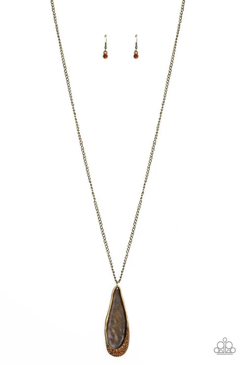 Metro Storm - Brown Paparazzi Necklace (PZ-5350)