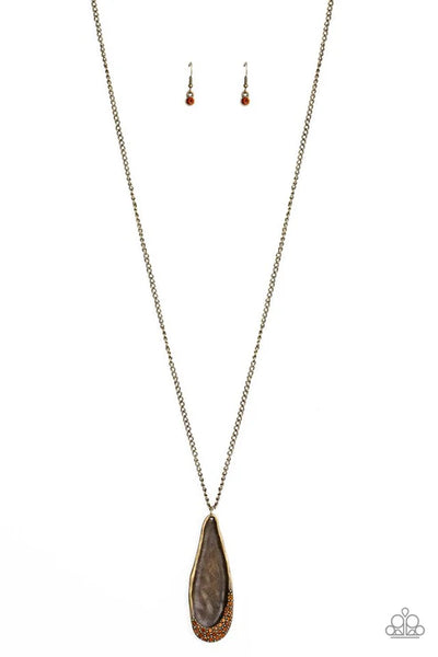 Metro Storm - Brown Paparazzi Necklace (PZ-5350)