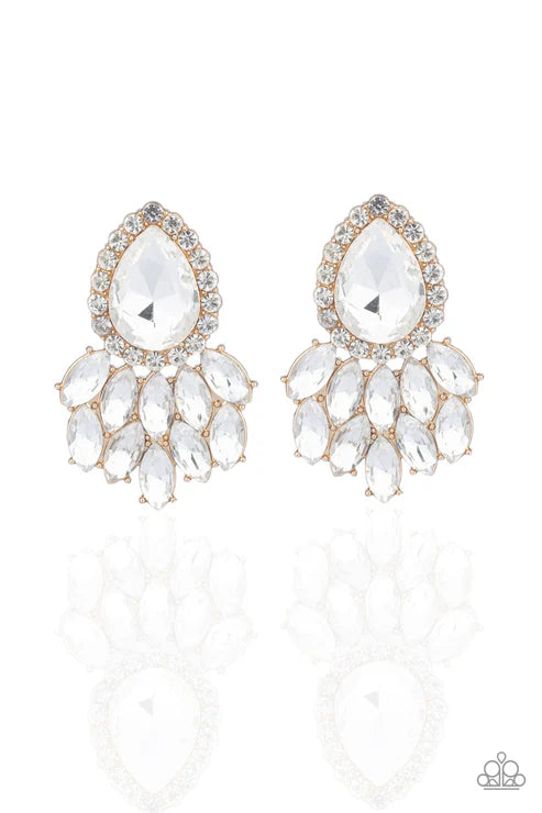 A Breath of Fresh HEIR - Gold Paparazzi Earrings (PZ-1724)