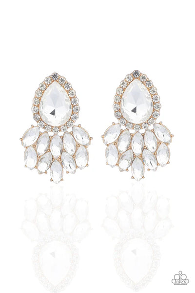 A Breath of Fresh HEIR - Gold Paparazzi Earrings (PZ-1724)