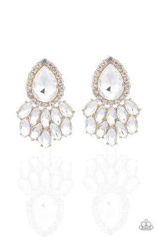 A Breath of Fresh HEIR - Gold Paparazzi Earrings (PZ-1724)