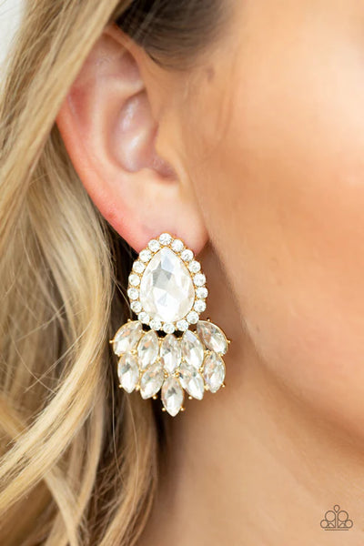 A Breath of Fresh HEIR - Gold Paparazzi Earrings (PZ-1724)