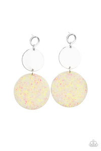 Beach Day Glow - Yellow Paparazzi Post Earrings (PZ-1061)