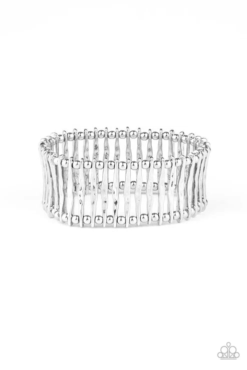 Rustic Rebellion - Silver Paparazzi Bracelet (PZ-5572)
