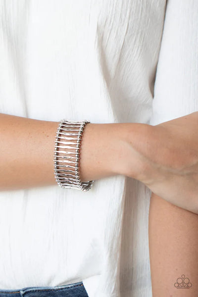 Rustic Rebellion - Silver Paparazzi Bracelet (PZ-5572)