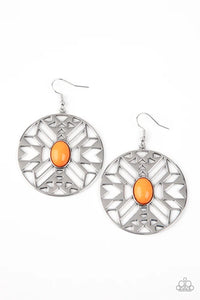 Southwest Walkabout - Orange Paparazzi Earrings (PZ-2949)