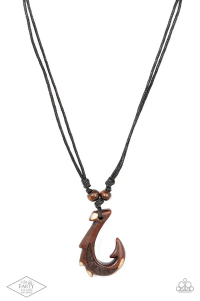 Off The Hook - Brown Paparazzi Urban Necklace (PZ-4113)