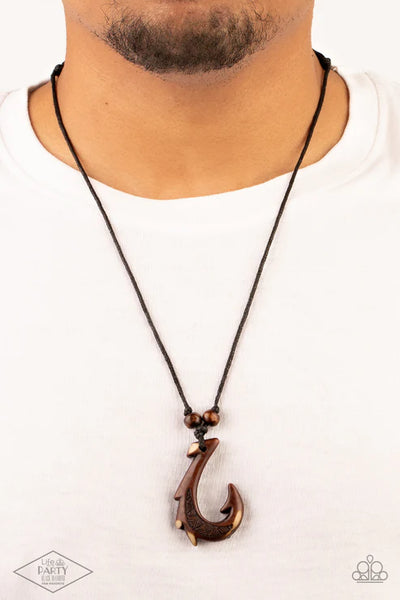 Off The Hook - Brown Paparazzi Urban Necklace (PZ-4113)