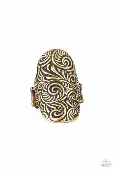 Paisley Paradise - Brass Paparazzi Ring