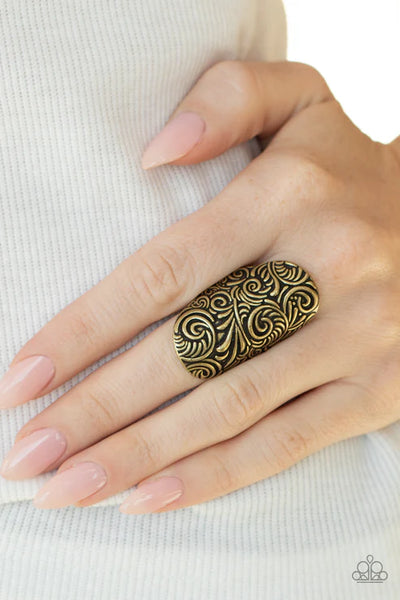 Paisley Paradise - Brass Paparazzi Ring