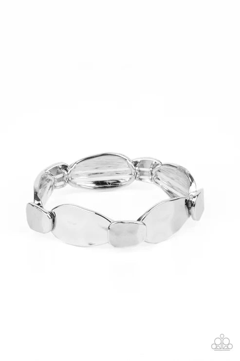 Absolutely Applique - Silver Paparazzi Bracelet (PZ-3767)