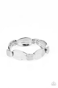 Absolutely Applique - Silver Paparazzi Bracelet (PZ-3767)