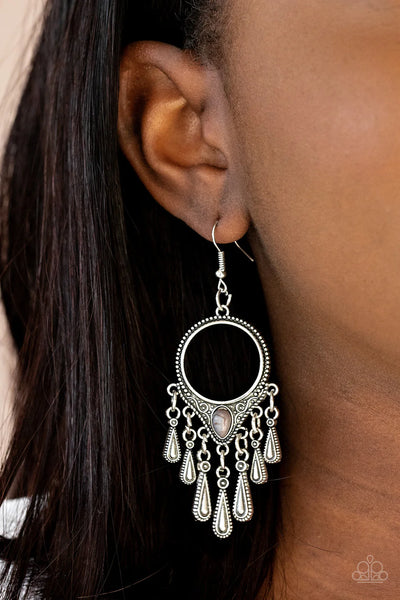 Ranger Rhythm - Silver Earrings - Paparazzi Accessories (PZ-4196)