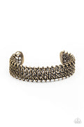 Gridlock - Brass Paparazzi Men's Bracelet (PZ-596)