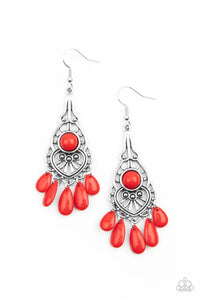 Fruity Tropics - Red Paparazzi Earrings (PZ-1976)