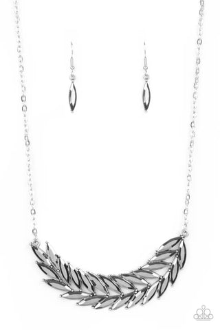Flight of FANCINESS - Silver Paparazzi Necklace (PZ-2657)
