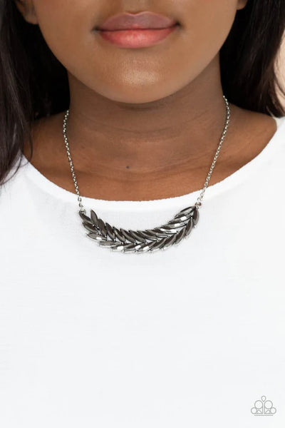 Flight of FANCINESS - Silver Paparazzi Necklace (PZ-2657)