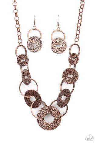 Industrial Envy - Copper Paparazzi Necklace (PZ-1478)