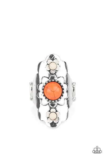 Badlands Garden - Orange Paparazzi Ring (T25)