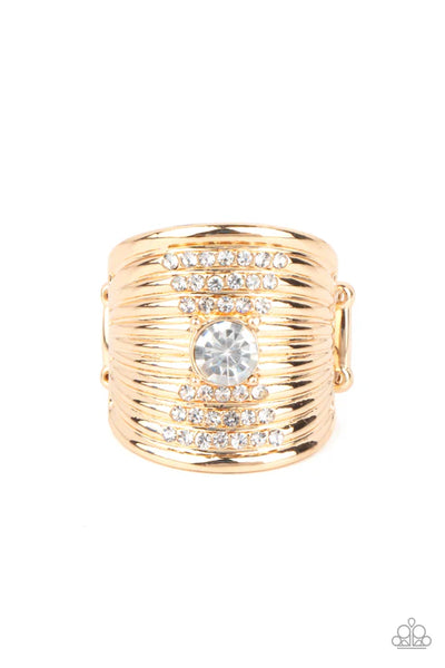 Crystal Corsets - Gold Paparazzi Ring (T29)