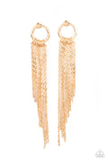 Divinely Dipping - Gold Paparazzi Earrings (PZ-3682)