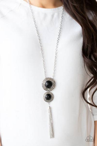 Abstract Artistry - Black Paparazzi Necklace (PZ-3777)