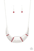Going Through Phases - Red Necklace - Paparazzi Accessories (PZ-2513)