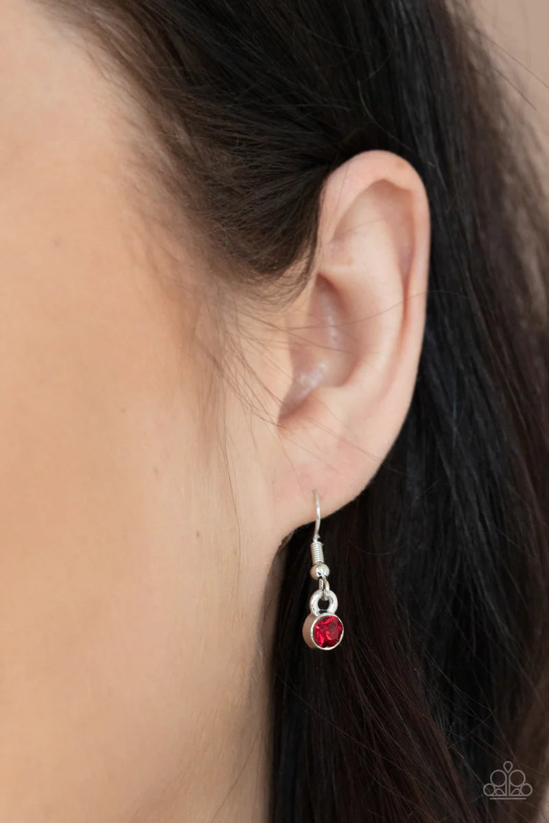 Going Through Phases - Red Necklace - Paparazzi Accessories (PZ-2513)