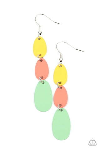 Rainbow Drops - Multi Paparazzi Earrings (PZ-321)