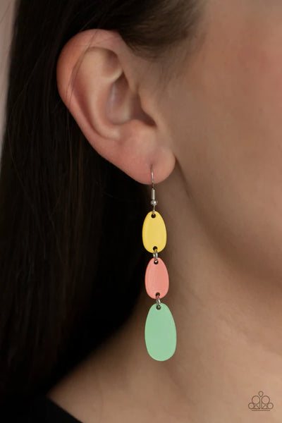 Rainbow Drops - Multi Paparazzi Earrings (PZ-321)