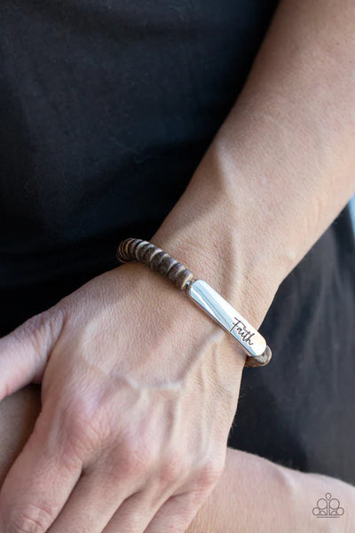 Full Faith - Brown Paparazzi Bracelet (PZ-5265)