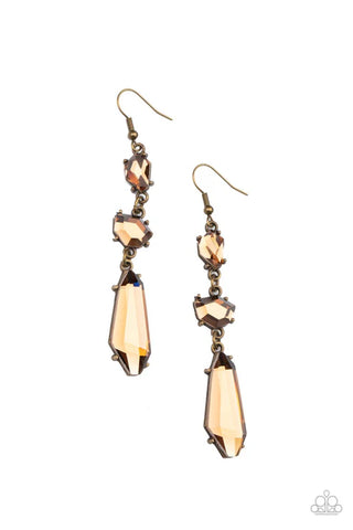 Sophisticated Smolder - Brass  Paparazzi Earrings (PZ-5267)