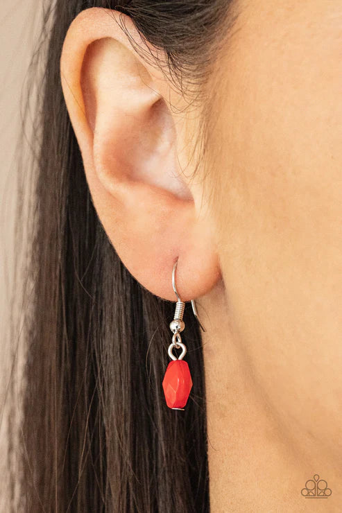 Glossy Glamorous - Red Paparazzi Necklace (PZ-4921)
