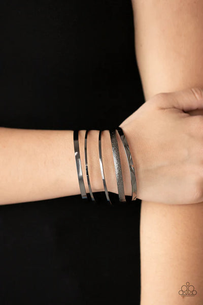 Paparazzi ♥ Stackable Style - Black ♥ Bracelet (PZ-3881)