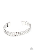 Line of Scrimmage - Silver Men's Paparazzi Bracelet (PZ-5574)