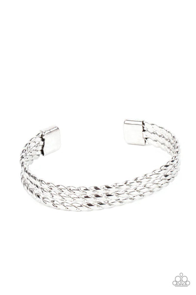 Line of Scrimmage - Silver Men's Paparazzi Bracelet (PZ-5574)