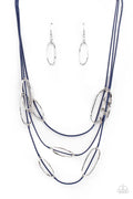Check Your CORD-inates - Blue Paparazzi Necklace (PZ-5124)