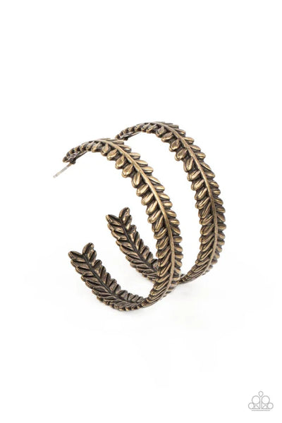 Laurel Gardens - Brass Paparazzi Earrings (PZ-5417)