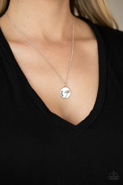 Hold On To Hope - Silver Paparazzi Necklace (PZ-5510)