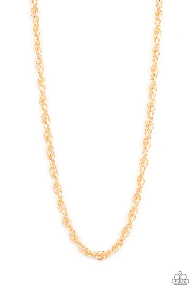 Extra Entrepreneur - Gold Paparazzi Men's Necklace (PZ-5562)
