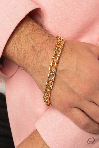 Game-Changing Couture - Gold Mens Paparazzi Bracelet (PZ-3783)