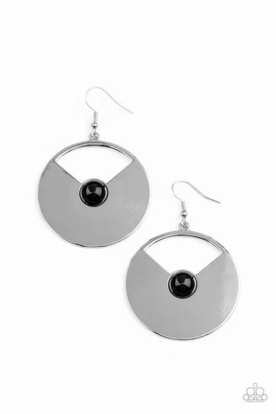 Record-Breaking Brilliance - Black Paparazzi Earrings (PZ-3853)