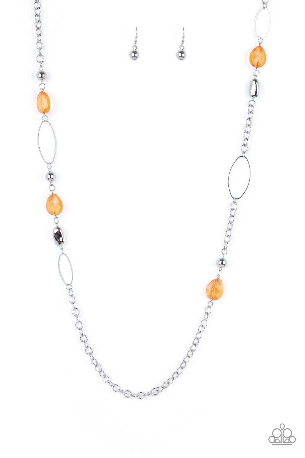 SHEER As Fate - Orange Necklace - Paparazzi Accessories (PZ-1042)