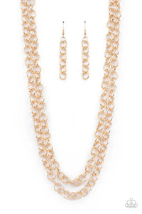 Grunge Goals - Gold Paparazzi Necklace (PZ-171)