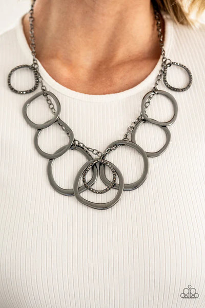 Dizzy With Desire - Black Paparazzi Necklace (PZ-4596)