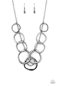 Dizzy With Desire - Black Paparazzi Necklace (PZ-4596)