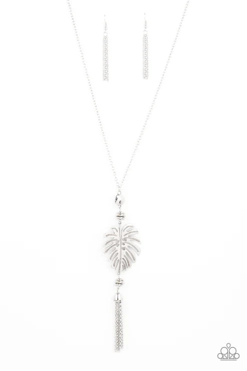 Palm Promenade - Silver Paparazzi Necklace (PZ-2302)