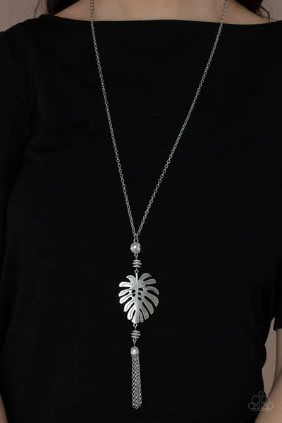 Palm Promenade - Silver Paparazzi Necklace (PZ-2302)