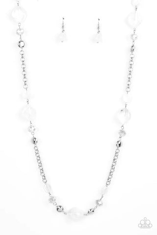 Light-Scattering Luminosity - White Paparazzi Necklace (PZ-4226)